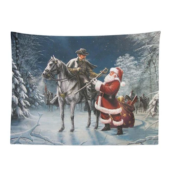 

Dream Fairytale Tapestry Santa Claus Chalet Castle Hang Mat Dormitories Bedroom Large Christmas Microfiber Decorative Sheets