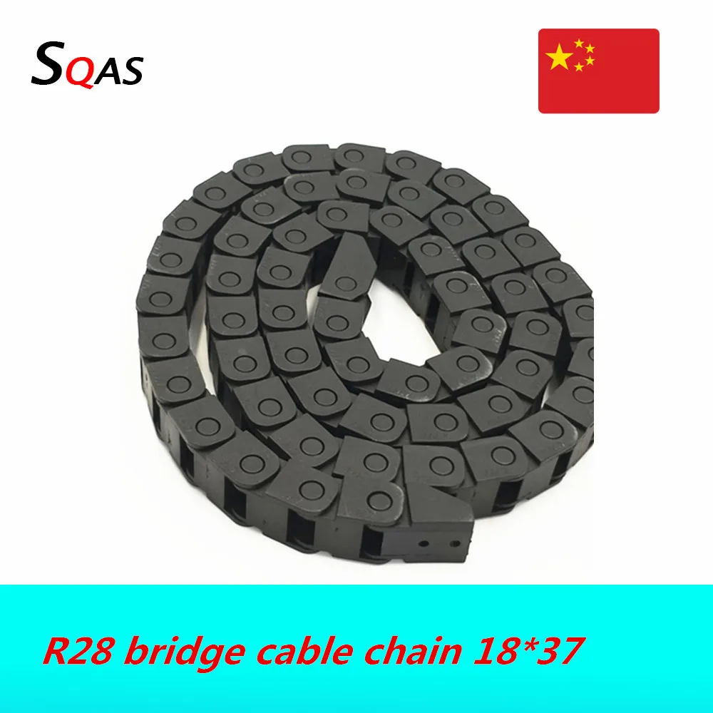 Cadena de Cable de puente R28, 18mm de altura, 37mm de ancho, 18x37, portador de transmisión de alambre, arrastre de plástico para máquina de grabado CNC