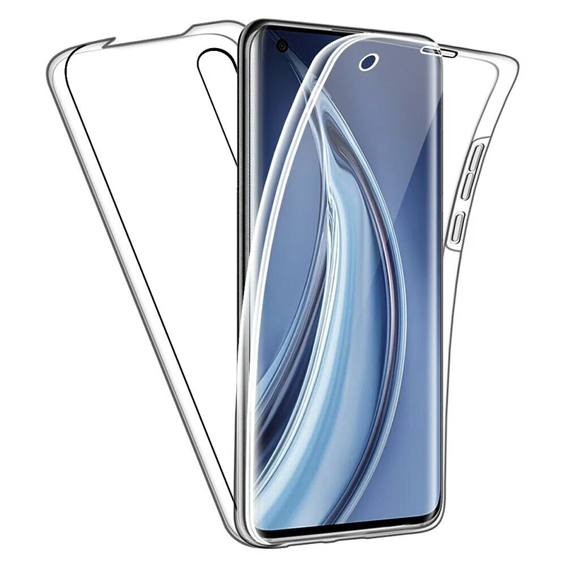 360 двойной полный чехол для телефона Mi 10 Red mi Note 5 6 7 8 8T 9 9S Pro S2 5A 6A 7A 8A K20 K30 Прозрачная