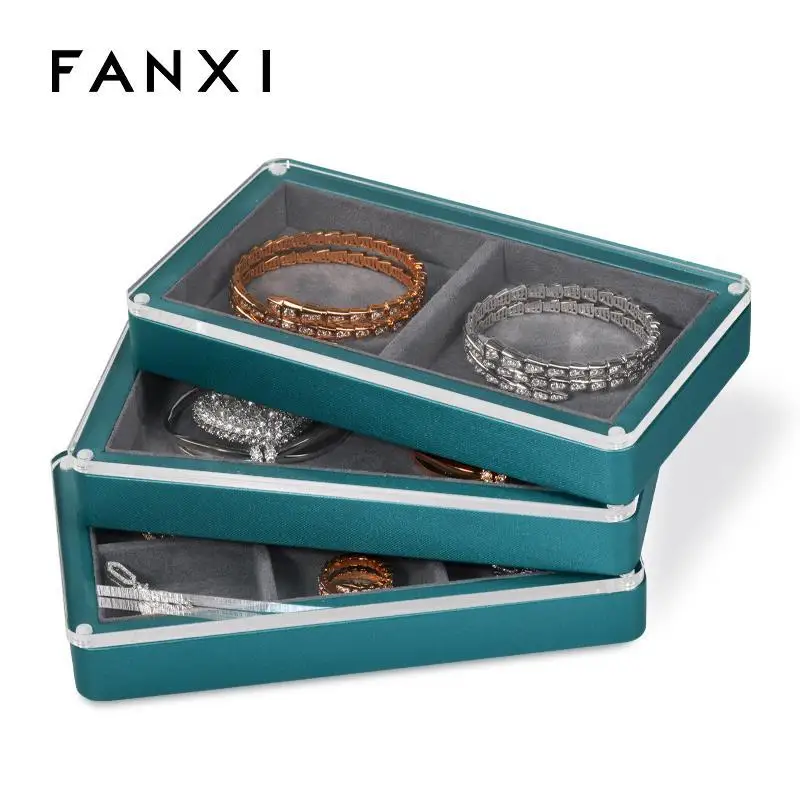 New Jewelry box storage box ring box imported Pu earrings necklace bracelet jewelry storage box jewelry boxes and packaging