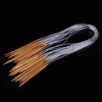 

18 Sizes Circular Knitting Needles 2.0mm-10.0mm 80cm Long Smooth Finish Bamboo Knitting Needles Crochet Hooks DIY Knitting Tools