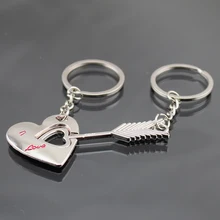 

1 Pair New Love Heart Lock Key Chain Ring Keyring Keyfob Lover Couples Valentine's Day Gift Women Men Keychain Jewelry
