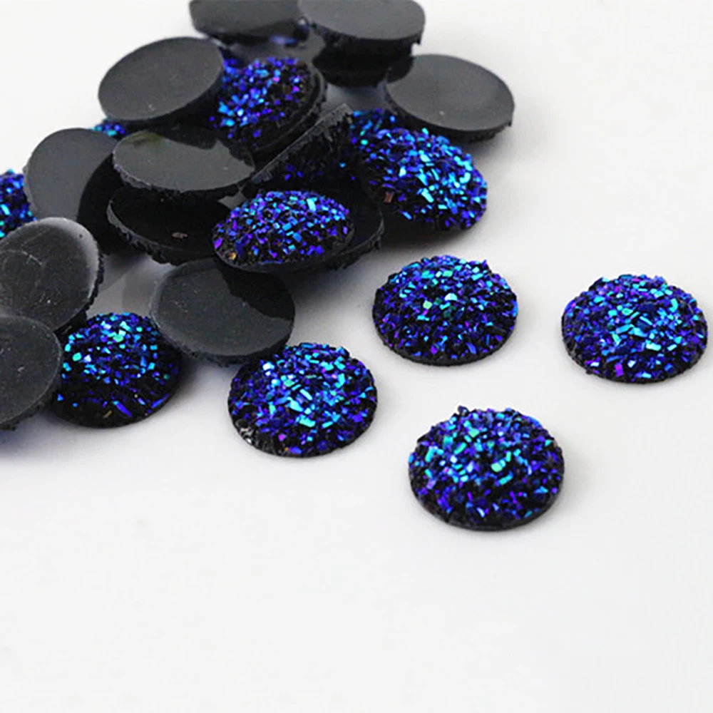 New Fashion 40pcs 14mm Black AB Color Flat back Resin Cabochons Cameo G4-12 | Украшения и аксессуары