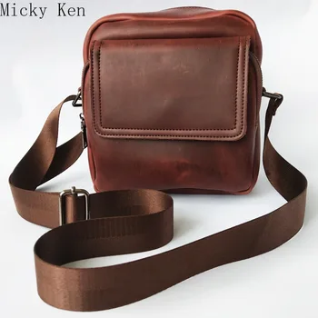 

Genuine Leather Men Waist Pack Travel Belt Bag Cowhide Functional Messenger Bag Vintage Belt Loop Shoulder Bags For Male