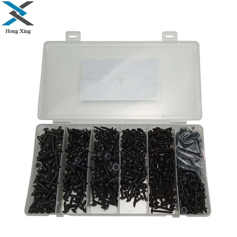 

700Pcs Round Head Screws Kits Zinc Plating DIY Self Tapping Screws Nail Kit Small Wood Hardware Screws Fastener Tools