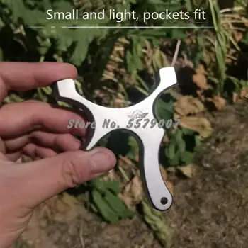 

Single-strand Round Leather Dual-Use Miniature Card Slingshot TC21 Titanium Alloy Outdoor Hunting Precision Launch Slingshot