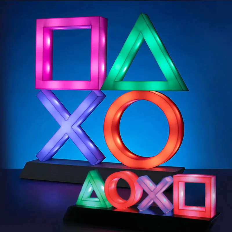 Playstation Sign Voice Control Game Icon Light Acrylic Atmosphere Neon With USB Cable For KTV Bar Living Room Bedroom Decoration