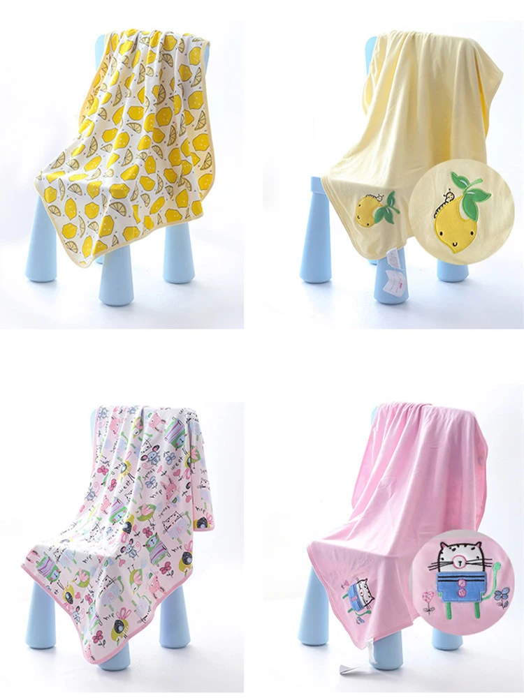 Super Soft 100% Cotton Baby Bedding Blanket Double-deck Newborns Swaddle bebe Envelope 16 Colors Cartoon Infant Stroller Wrap