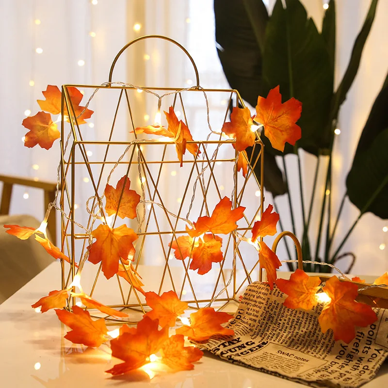 

Led Maple Leaf Lamp String Thanksgiving Harvest Festival Outdoor Waterproof Tree Christmas Decorative Lights Christmas Solar