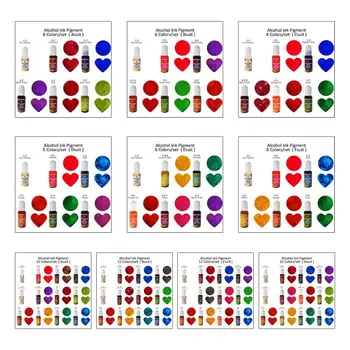 

1 Set 6/12 Colors Epoxy Pigment Liquid Colorant Dye Ink Diffusion Resin Jewelry DIY Making Crafts Accessory