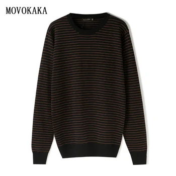 

New Business Mens Sweater Knitted Sweater Men Striped Pullover Men Winter Sweater Male Plus Size Knit Sweater Man Loose Pull Men