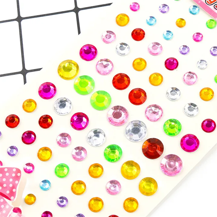 7  Square Round Five-pointed Rhinestones Stickers Acrylic Resin Drill  Crystal Diamond Stickers Diy Mobile Phone Shell Decor Sticker