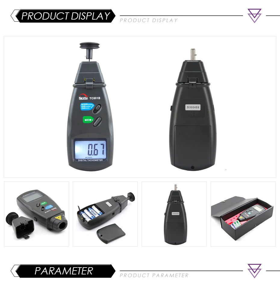 Специальное предложение Nicety TC801B 2в1 цифровой вращающийся измерительный инструмент двигатель rpm скорость тестер метр тахометр