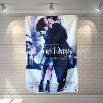 

"One Day" Movie Poster Banners Bar Cafe Hotel Theme Wall Decoration Hanging Art Waterproof Cloth Polyester Fabric Flags