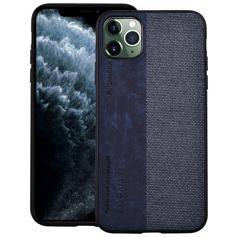 Для Apple iphone 11 чехол Роскошный мягкий силиконовый край+ твердая ткань текстура защитная задняя крышка чехол для iphone 11 Pro Max iphone 11 - Цвет: style 01