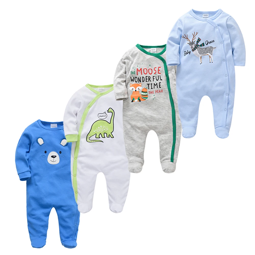Children Boy Romper Cotton Polka Dot O-neck Newborn Baby Girls Clothes Full Sleeve Summer Jumpsuit 0-12 months 3/4 Pcs cotton jumpsuit baby romper