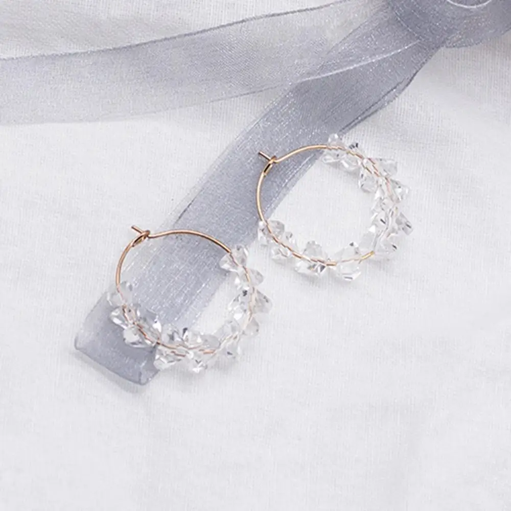 

HOT Fashion Big Circle Punk Round Hoop Earrings For Women Party Decors Geometric Crystal Delicate Earrings Wholesale Top Quality