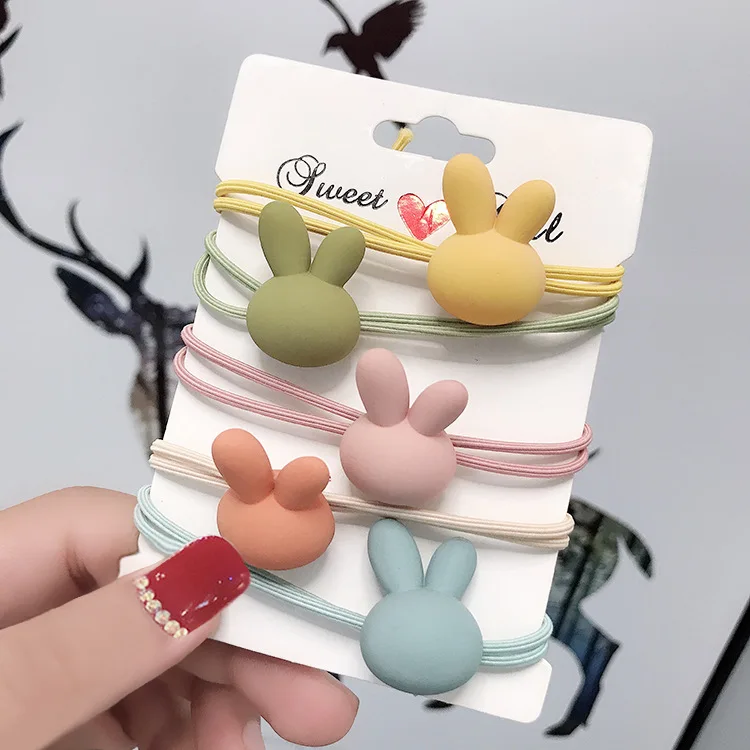Mixed color rabbit C Корейские резинки для волос, заколки для резинки для волос, резинки для волос для женщин, милые аксессуары для волос для девушек, модная повязка на голову - Цвет: Mixed color rabbit C