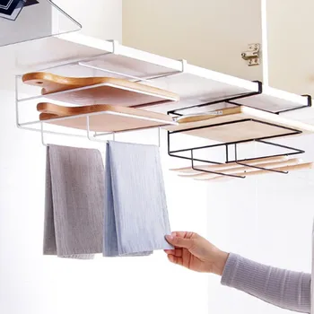 

Punch-free wrought iron Storage Rack Household Towels Chopping Board Storage Shelf Durable Kitchen Storage Wall Shelf kuchnia