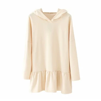 

2020 New Sweet hooded women sweatshirts ruffles long sleeve pullovers preppy style cute female casual tops