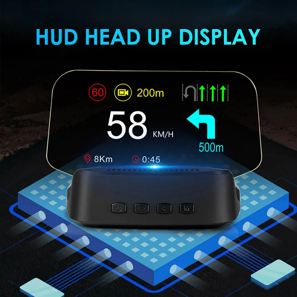HD TFT цифровой проектор с 6 &quotHD скоростью OBD + GPS двойная система подвесная HUD