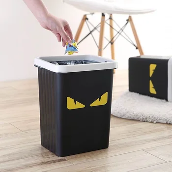 

Monster ring square trash can kitchen toilet creative home living room bedroom bathroom uncovered paper basket WF1015