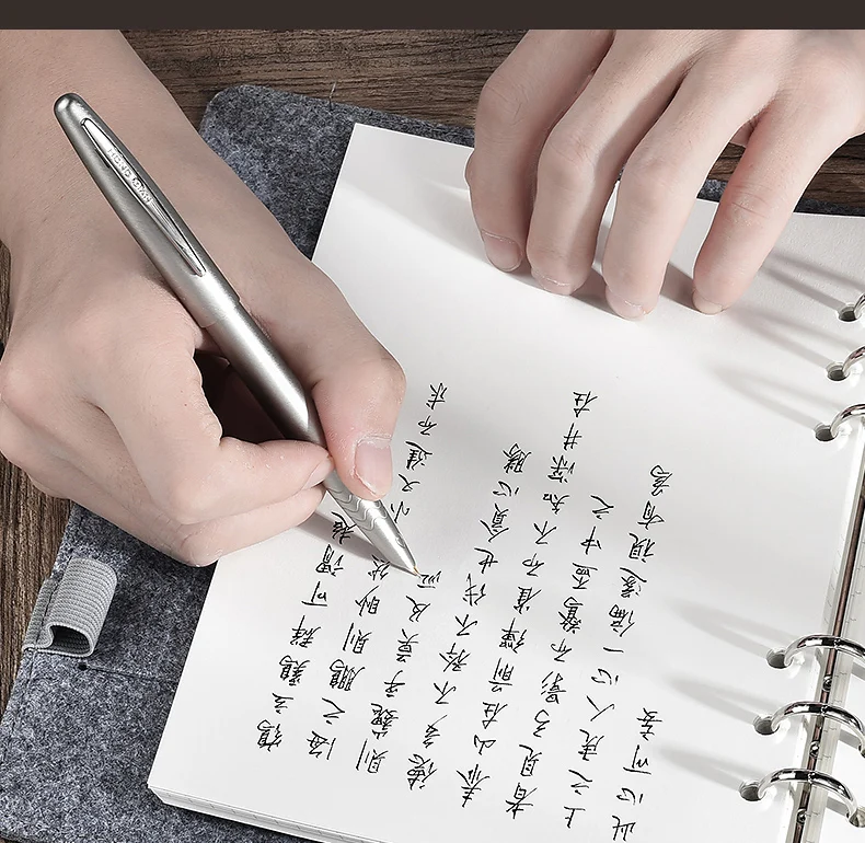 Hongdian 617 14K золото матовое серебро стальная авторучка с металлической подарочной коробкой тонкий наконечник 0,4 мм отличный подарок для письма набор для бизнеса
