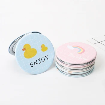 

Animation Pu double-sided mirror folding makeup mirror portable makeup small round mirror 2 times magnification pocket mirror