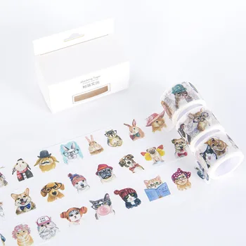 

3 pcs/pack Cartoon Animal Bullet Journal Washi Tape Cute Adhesive Tape DIY Scrapbooking Stickers Stationery Label Masking tapes