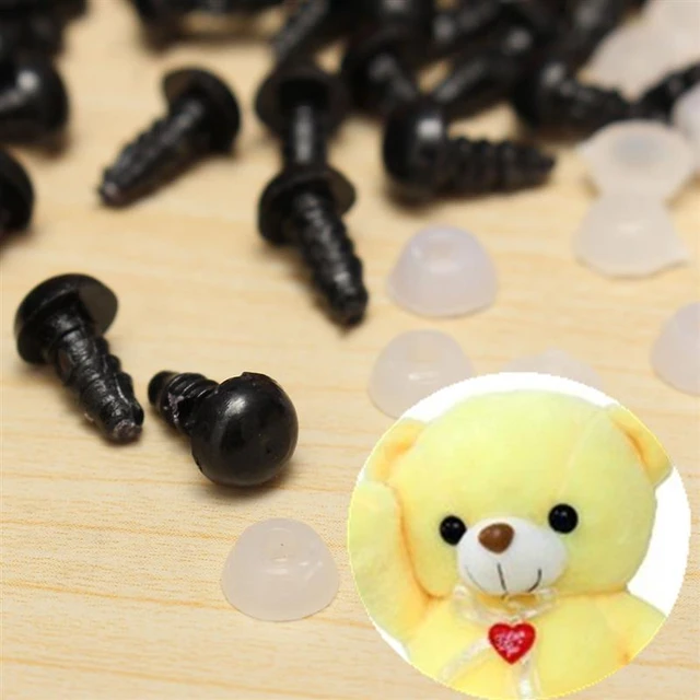 100pcs Plastic Eyes and Gasket 8mm Plastic Safety Eyes Doll Eyes for Teddy Bear Doll Stuffed Animals Puppet Doll Making, Size: 2