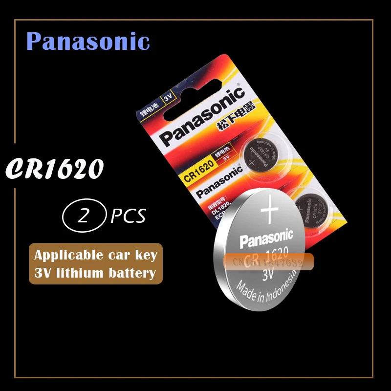 2 шт. Panasonic CR1620 кнопочные батарейки для монет CR1620 автомобильный пульт дистанционного управления электрическая сигнализация 3 в литиевая батарея