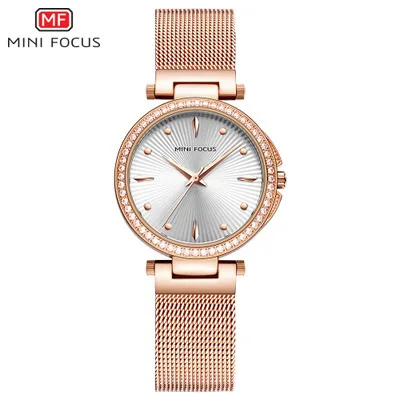 

Mini FOCUS New Style Zircon Inlaid Women's Watch Japan Movement Waterproof Milan with Quartz WOMEN'S Watch 0194l