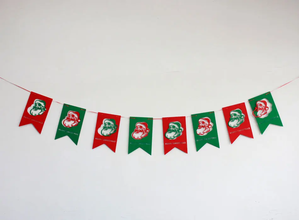 Jubilee Treasure Christmas Flag Decoration Christmas Non-woven Letters Flags Decoration Old Man Christmas Tree Decoration