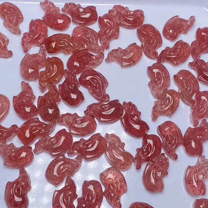 Натуральная Красивая Клубника хрустальный камень ручная работа милый Дельфин