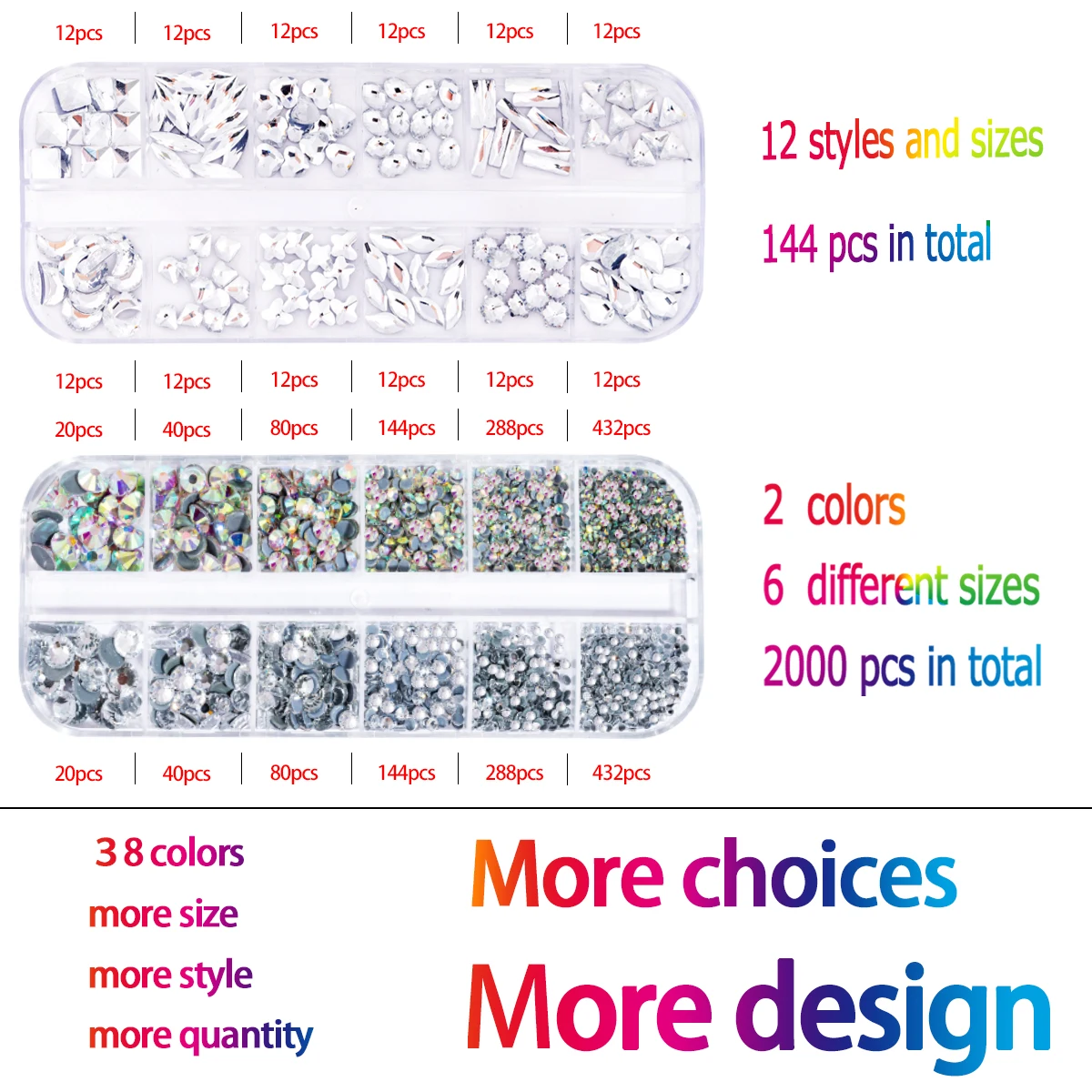 4008-6016Pcs Fix Rhinestones Set with Applicator Tool