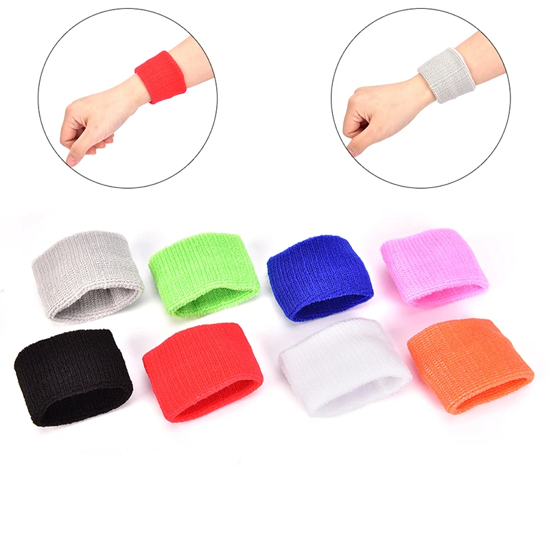 1pc Wristbands Sport Sweatband Hand Band Sweat Wrist Support Brace Wraps Guards For Gym Volleyball Basketball Teennis