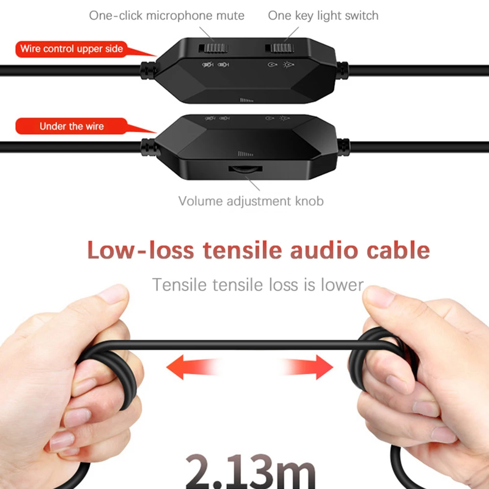 Wired Gaming Headset Headphone with Microphone for PC Desktop PS4 xbox 7 Colors Lights Bass Stereo Over ear Headsets