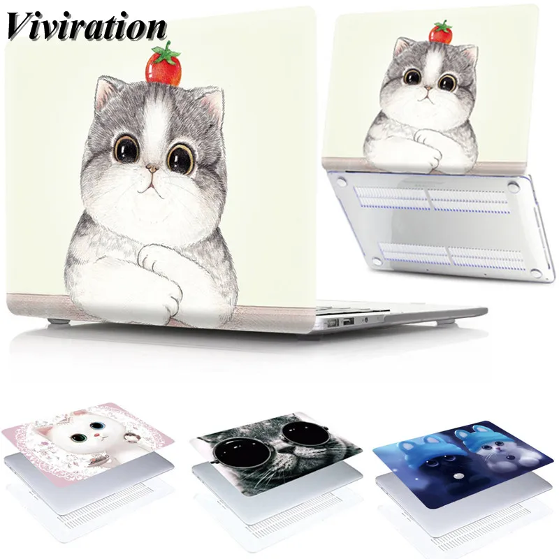 Модный чехол для ноутбука для девочек Macbook Pro 13 A1708, не сенсорный барный чехол, игривый милый Принт кошки, Жесткий Чехол для ноутбука