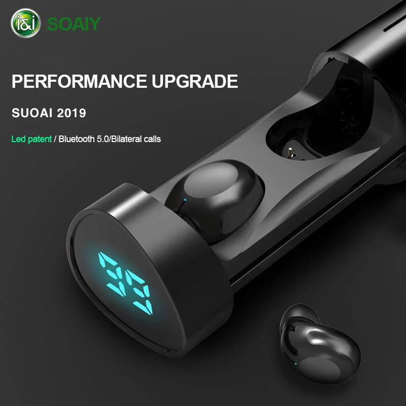 SOAIY F3 Siri Smart AL Assistant bluetooth-гарнитура 5,0 стильные настоящие Беспроводные наушники с микрофоном со встроенным микрофоном