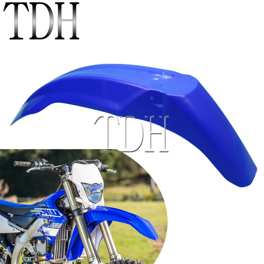 Motorcycle Front Fender Motocross Supermoto Enduro Trail Bike in Blue Plastic 