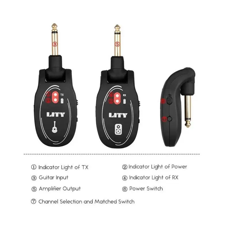 Новинка, беспроводная система приема и передачи гитары, складывающаяся головка, инструмент, приемопередатчик, высокое качество