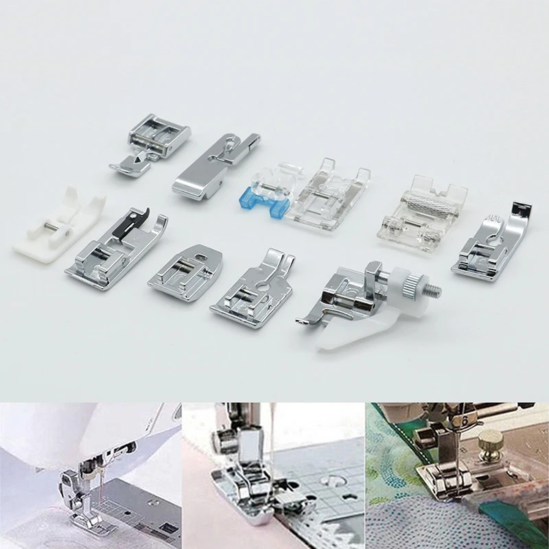 4/11pcs Sewing Machine Presser Foot Feet Kit Set With Box Brother