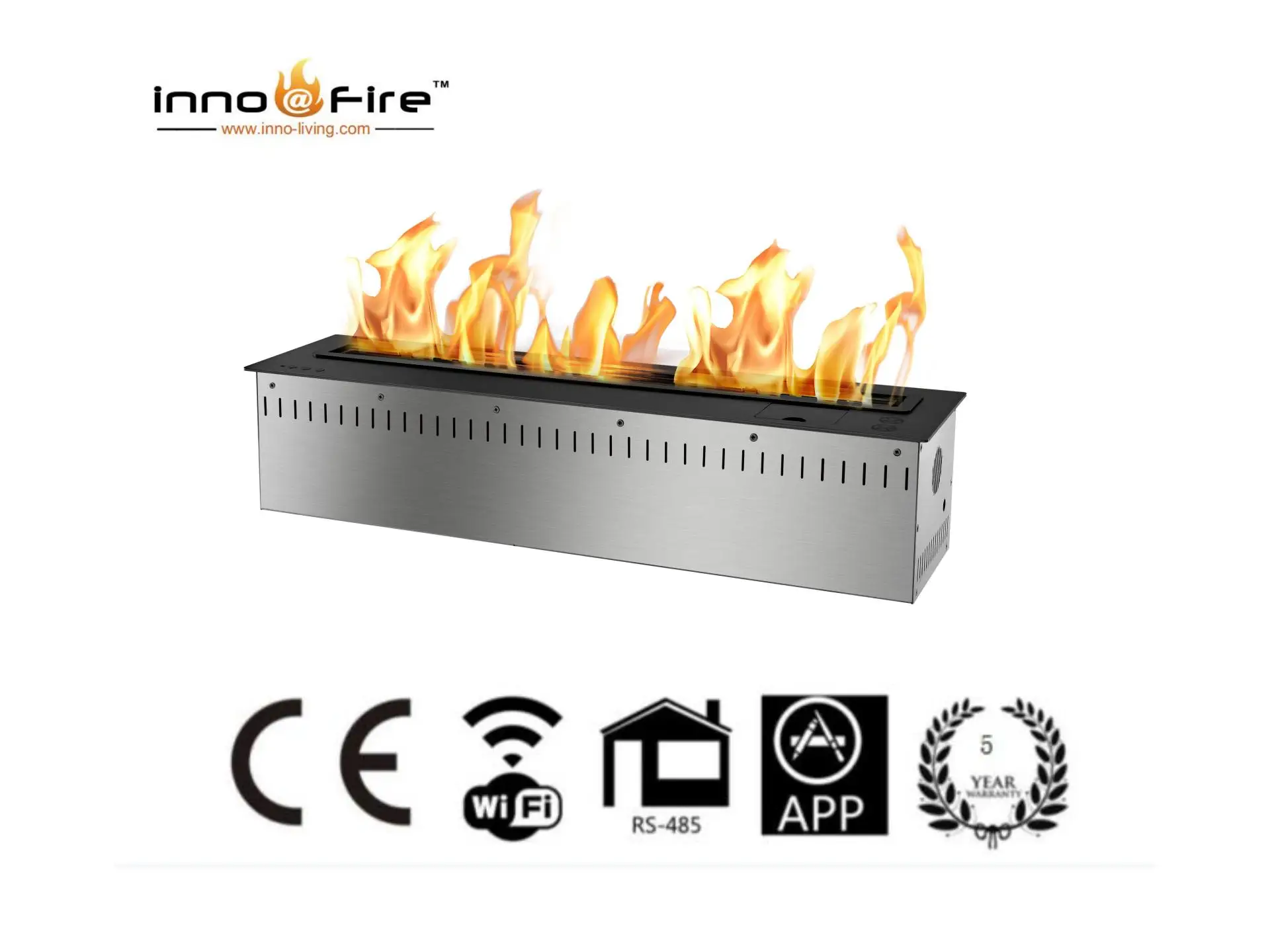 

21 августа Inno-Fire 30-дюймовый серебристый или черный камин, автоматический камин для интерьера квартиры