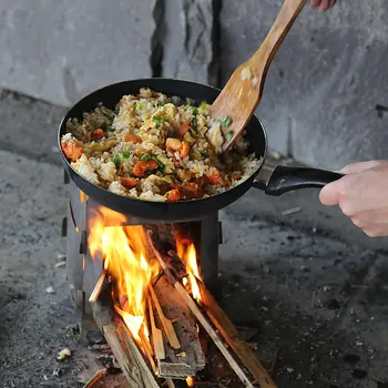 

Outdoor Cooking Folding Wood Stove Camping Pocket Alcohol Stainless Steel Portable Lightweight Stove Field Survival Picnic BBQ