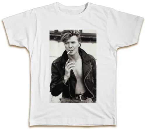 

David Bowie T-Shirt Smoking Cool Designer Retro Vintage Gift Present Top Tee
