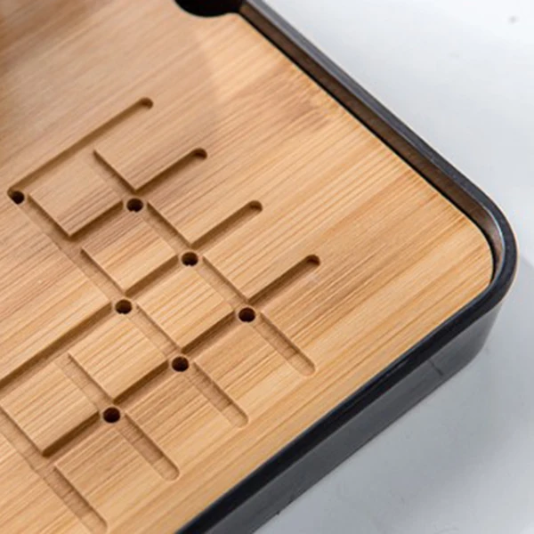  Bamboo Tea Trays Kung Fu Tea Accessories Tea Tray Table with Drain Rack Chinese Tea Serving Tray Se