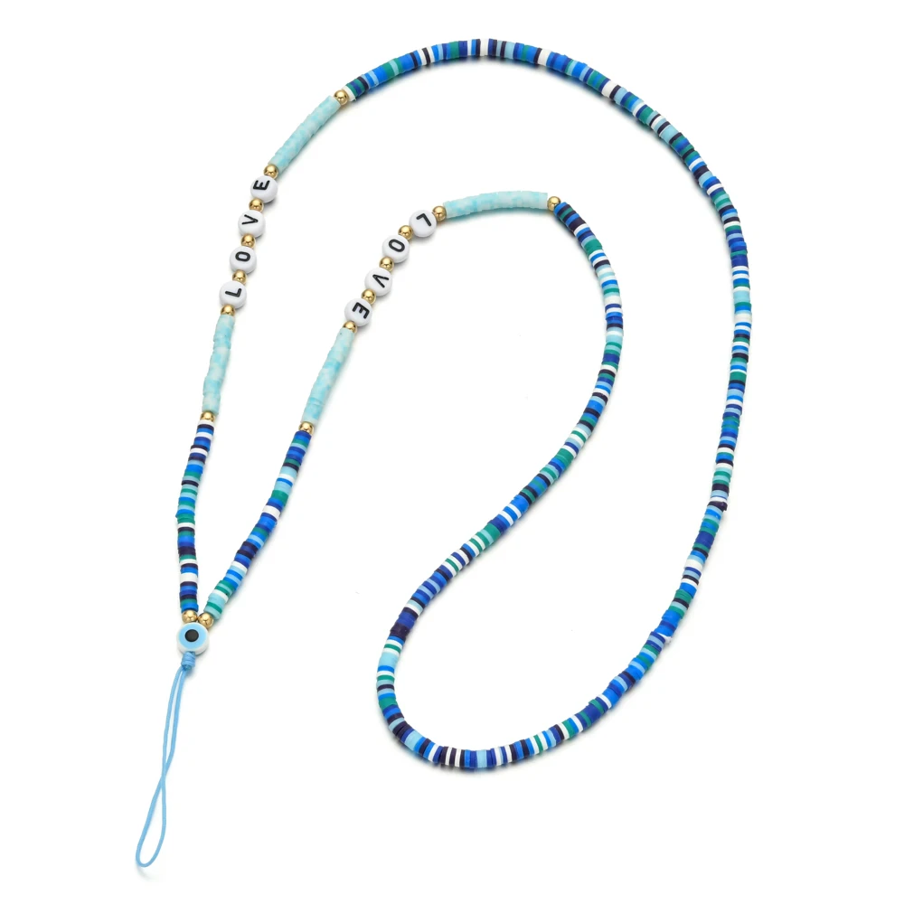 ZMZY New Accessories Body Trendy Colorful Beads Chain Mobile Phone Chain Anti-lost Handmade Clay Cord Lanyard Women Jewelry - Image 6