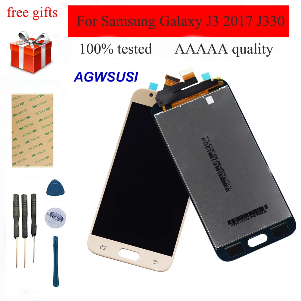 Регулируемый для Samsung Galaxy J3 2017 J330 ЖК SM J330F J330G сенсорный экран дигитайзер сенсор +