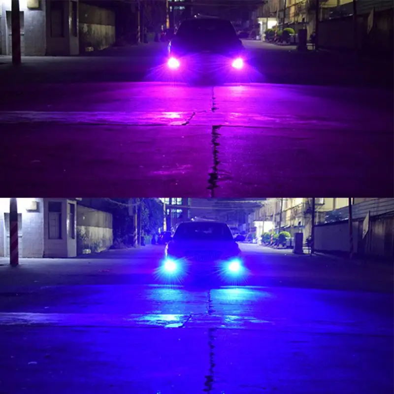 2 шт. H1/H3/H4/H7/H11/9005 RGB Автомобильный светодиодный фонарь семь цветов лампа с голосовым управлением беспроводной Bluetooth App управление