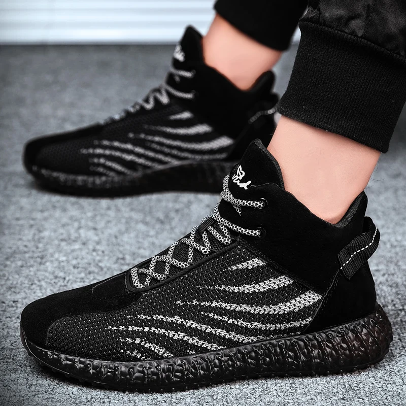 Мужские кроссовки Flyknit; Осенняя повседневная обувь; удобная дышащая легкая износостойкая Мужская обувь; Прямая поставка; AODLEE
